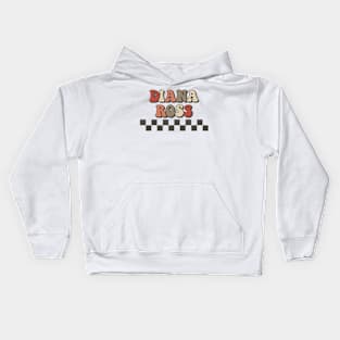 Diana Ross Checkered Retro Groovy Style Kids Hoodie